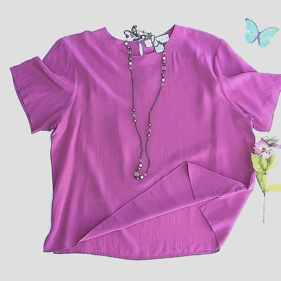 SUMMIT HILL 100%Silk Blouse - Picture 4 of 8